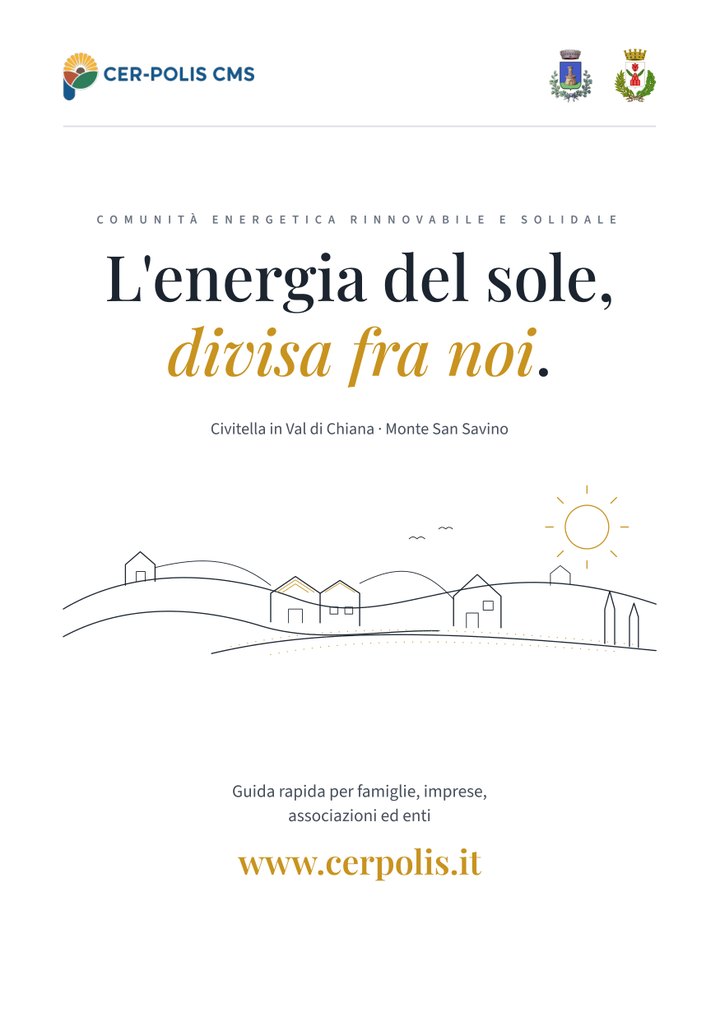 Copertina del pieghevole della Comunità energetica